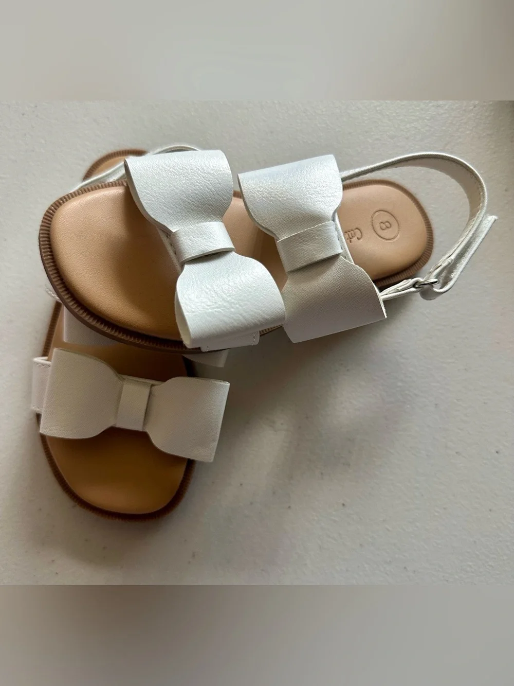 Cat & Jack White Bow Strap Girls' Sandals